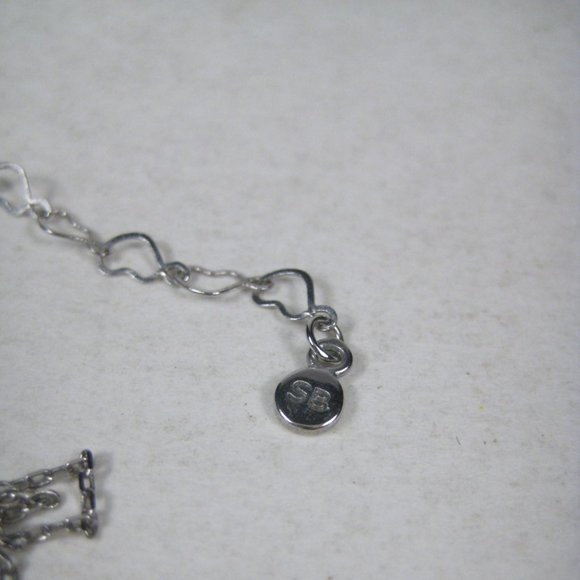SB Rhinestone Crescent Moon Pendant Silvertone Chain Necklace 17in Choker Wiccan - Picture 3 of 9